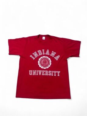 Vintage 80s 90s single stitch Indiana university tee red XL mens